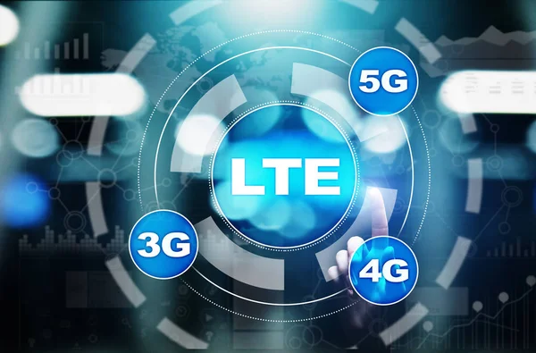 LTE band, mobile internet and telecommunication technology concept on virtual screen. — Stock Photo, Image