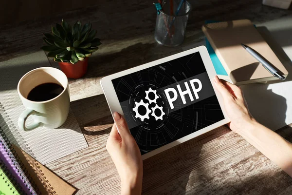 PHP programming language. Web and application development concept.