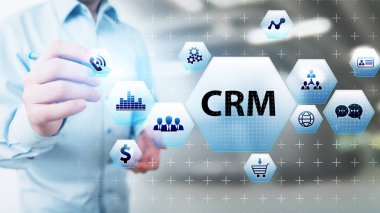 CRM - Müşteri İlişkileri Yönetimi Otomasyon Sistemi Yazılımı. İş ve teknoloji kavramı.