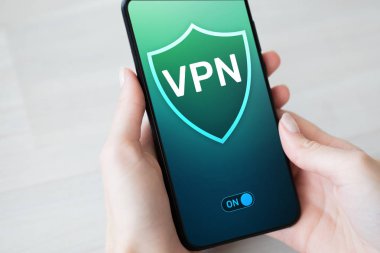 VPN sanal özel ağ, anonim ve güvenli internet erişimi. Teknoloji kavramı.