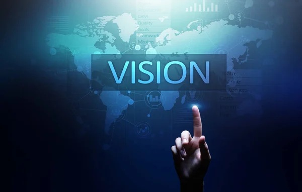 Vision, Business intelligence and strategy concept on virtual screen.