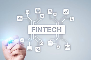 Fintech mali teknoloji internet ve iş kavramı.