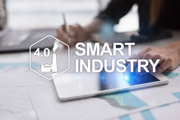 Smart industry. Industrial and technology innovation. Modernization and automation concept. Internet. IOT.