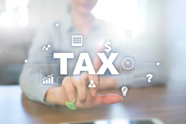 Concept of TAX paid by individuals and corporations. VAT. Income and wealth tax. — Stock Photo, Image