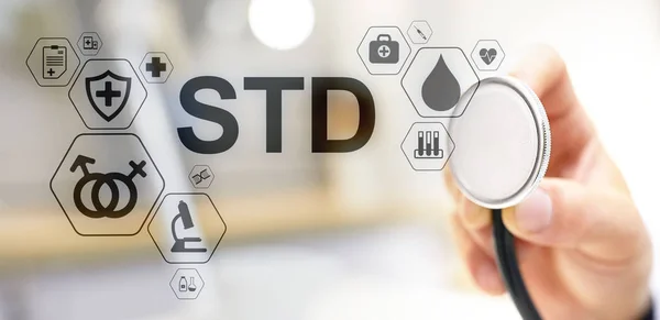 STD test sexsual transmitted diseases diagnosis medical and healthcare concept.