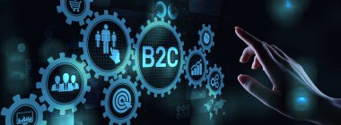 Sanal ekranda müşteri konseptine B2C Business.