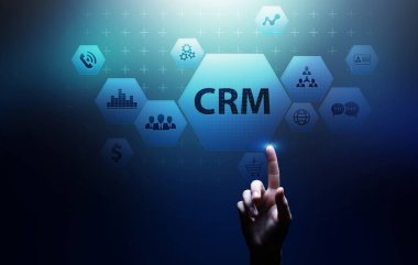 CRM - Müşteri İlişkileri Yönetimi Otomasyon Sistemi Yazılımı. İş ve teknoloji kavramı.