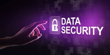 Siber güvenlik, bilgi gizliliği, veri koruması. Sanal ekranda internet ve teknoloji kavramı.