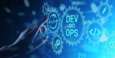 Sanal ekranda Çevik Gelişim Konsepti DevOps.