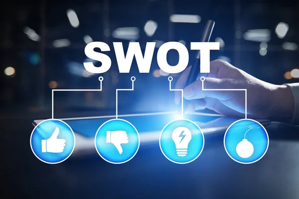 swot analysis concept  - a study by an organization to identify its internal strengths, weaknesses, as well as its external opportunities and threats.