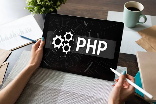 Programovací jazyk PHP. Koncept vývoje webu a aplikací. — Stock fotografie