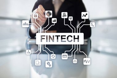 Fintech mali teknoloji internet ve iş kavramı.