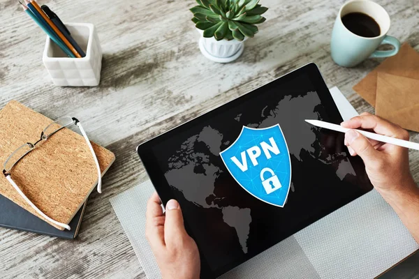 VPN - віртуальна перинатальна мережа. Концепція конфіденційності в Інтернеті . — стокове фото