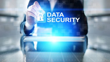 Siber güvenlik, bilgi gizliliği, veri koruması. Sanal ekranda internet ve teknoloji kavramı.