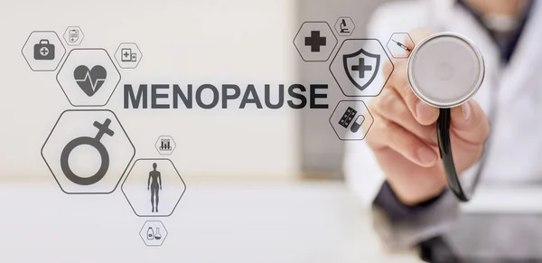Menopausia edad mujeres salud médico concepto en pantalla . —  Fotos de Stock