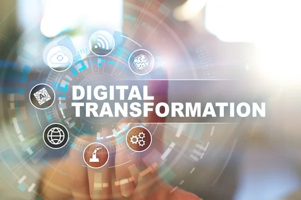 Cyfrowa transformacja, pojęcie Digitalizacja procesów biznesowych i nowoczesna technologia. — Zdjęcie stockowe