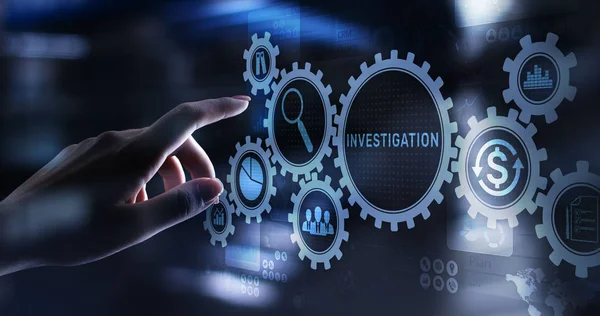 Inspección de investigación auditoría concepto de negocio en pantalla virtual. —  Fotos de Stock