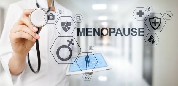 Menopausia edad mujeres salud médico concepto en pantalla . —  Fotos de Stock