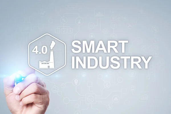 Smart industry. Industrial and technology innovation. Modernization and automation concept. Internet. IOT.