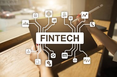 Fintech mali teknoloji internet ve iş kavramı.