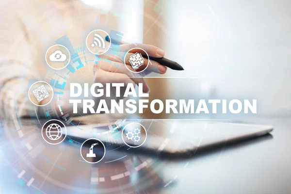 Digital transformation, Concept of digitization of business processes and modern technology.