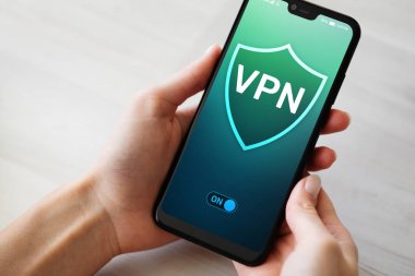 VPN sanal özel ağ, anonim ve güvenli internet erişimi. Teknoloji kavramı.