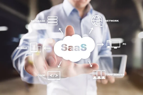 SaaS, Software as a Service. Internet and networking concept. — Stock Photo, Image