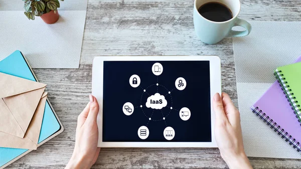 Iaas - infraestructura como servicio. Concepto de Internet y tecnología en pantalla. — Foto de Stock