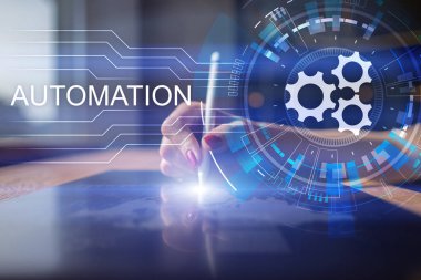 İş ve üretim süreci Otomasyon, akıllı sanayi, yenilik ve modern teknoloji kavramı.