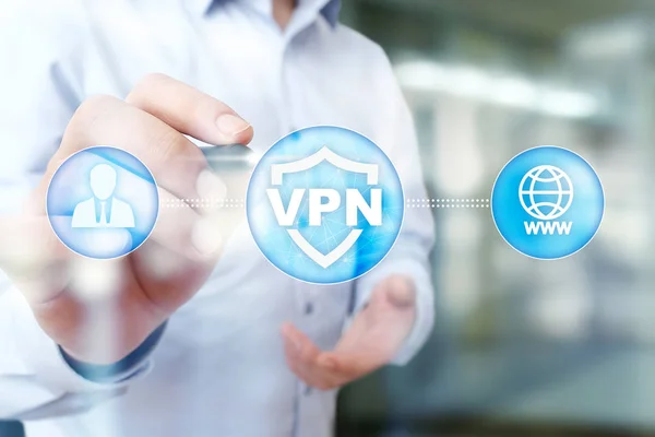 Protokol VPN virtuální privátní sítě. Kybernetická bezpečnost a soukromí připojení technologie. Anonymní na internetu. — Stock fotografie