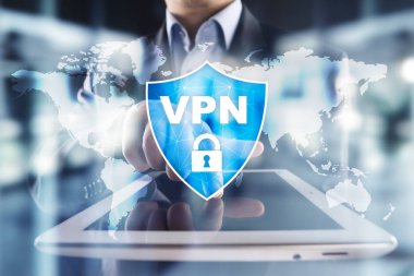 VPN sanal özel ağ iletişim kuralı. Siber güvenlik ve gizlilik bağlantı teknolojisi. Anonim Internet.