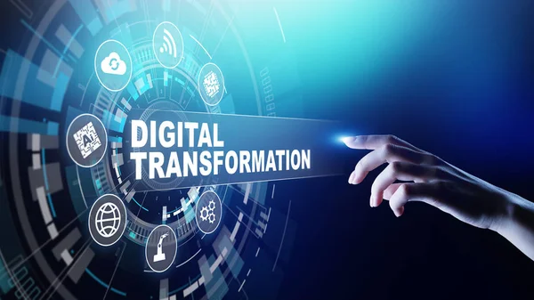 Digitális átalakulás, zavar, innováció. Üzleti és modern technológiai koncepció. — Stock Fotó