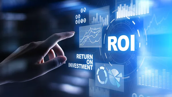 ROI Reon investment reading revenue business concept on virtual screen. — 图库照片