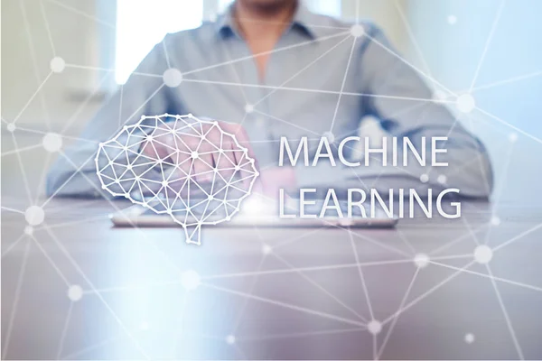 Machine learning technology and artificial intelligence in modern manufacturing. — Stock Photo, Image