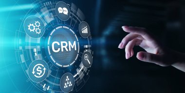 CRM - Müşteri İlişkileri Yönetimi Otomasyon Sistemi Yazılımı. İş ve teknoloji kavramı.