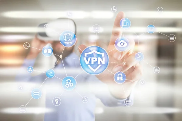 stock image VPN Virtual Private network protocol. Cyber security and privacy connection technology. Anonymous Internet.