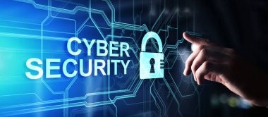 Siber güvenlik, kişisel verilerin korunması, bilgilerin gizliliği. Sanal ekran asma kilit simgesi. teknoloji kavramı.