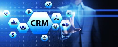 CRM - Müşteri İlişkileri Yönetimi Otomasyon Sistemi Yazılımı. İş ve teknoloji kavramı.