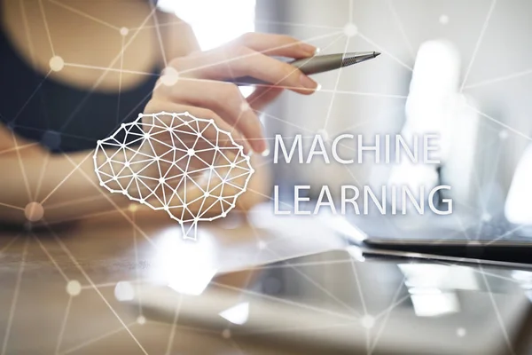 Machine learning technology and artificial intelligence in modern manufacturing. — Stock Photo, Image