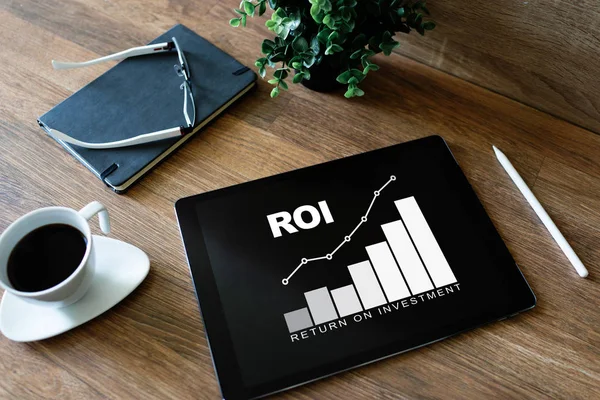 Roi、投资回报率、业务和财务概念. — 图库照片