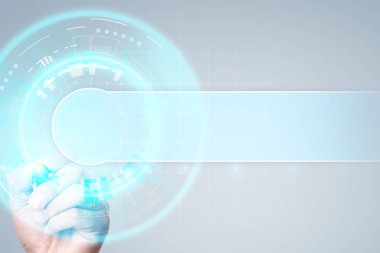Arka plan üzerinde metin için yer. Sanal ekran futuristik bir arayüze. Yenilik teknoloji Internet kavramı.