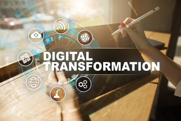 Digital transformation, Concept of digitization of business processes and modern technology.