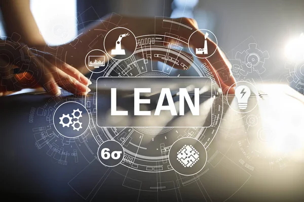 Lean gyártásig. Minőség és szabványosítás. Üzleti folyamatok fejlesztése. — Stock Fotó