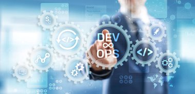 Sanal ekranda Çevik Gelişim Konsepti DevOps.