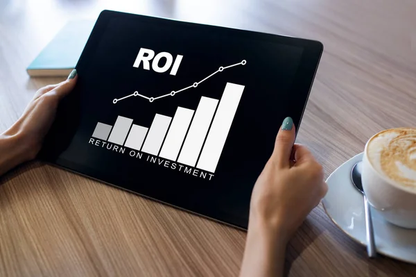 Roi、投资回报率、业务和财务概念. — 图库照片