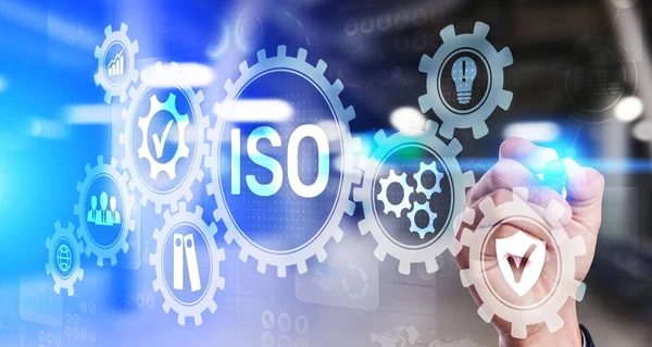 ISO-Standards Qualitätskontrolle Garantie Geschäftstechnologie-Konzept. — Stockfoto