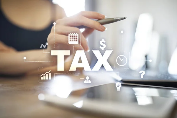 Concept of TAX paid by individuals and corporations. VAT. Income and wealth tax. — Stock Photo, Image