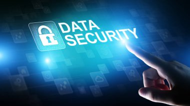 Siber güvenlik, bilgi gizliliği, veri koruması. Sanal ekranda internet ve teknoloji kavramı.