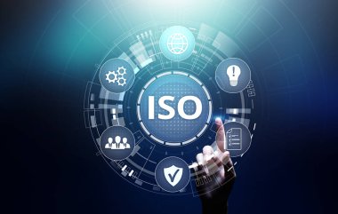 ISO standartları kalite kontrol teminatı garanti iş teknolojisi kavramı.