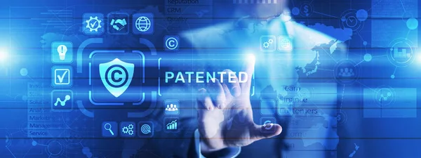 Patent Patent Copyright Law Conceito de tecnologia empresarial. — Fotografia de Stock